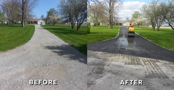Before and After driveway Installation